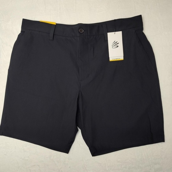 Under Armour Curry Splash Shorts Mens 36 Black 8" Tapered Golf Stretch 1385956 - Picture 2 of 13